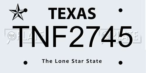 TNF2745 Texas License Plate