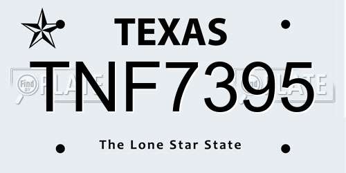 TNF7395 Texas License Plate
