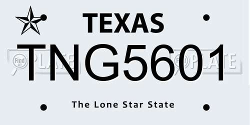 TNG5601 Texas License Plate