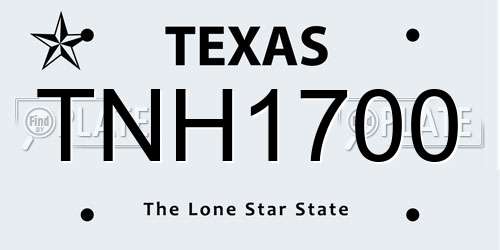 TNH1700 Texas License Plate