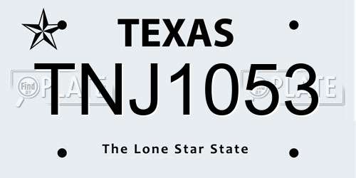 TNJ1053 Texas License Plate