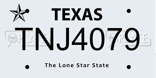 TNJ4079 Texas License Plate