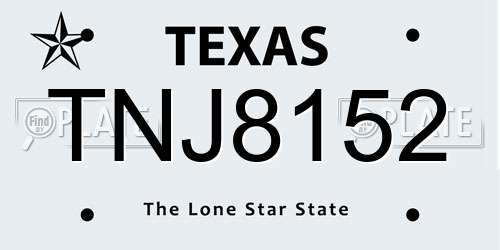 TNJ8152 Texas License Plate