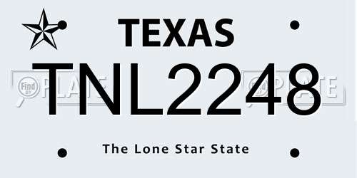 TNL2248 Texas License Plate
