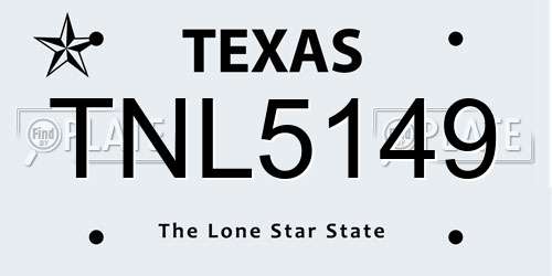 TNL5149 Texas License Plate