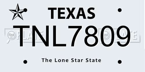 TNL7809 Texas License Plate