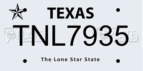 TNL7935 Texas License Plate