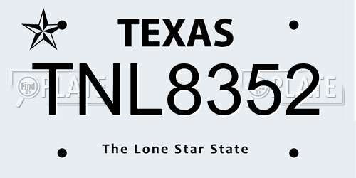 TNL8352 Texas License Plate