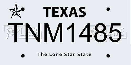 TNM1485 Texas License Plate