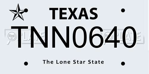 TNN0640 Texas License Plate