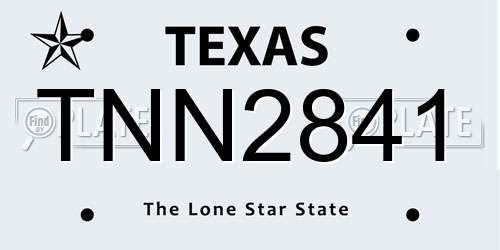 TNN2841 Texas License Plate
