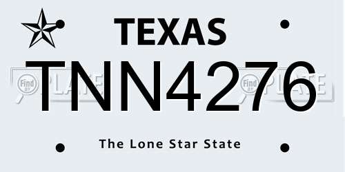 TNN4276 Texas License Plate