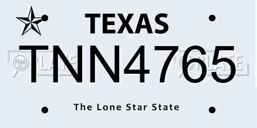 TNN4765 Texas License Plate