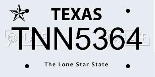 TNN5364 Texas License Plate