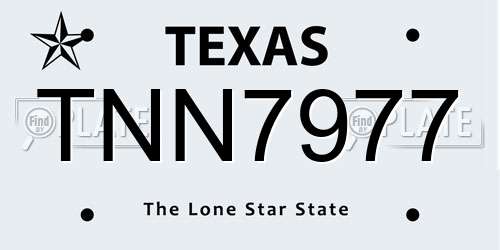 TNN7977 Texas License Plate