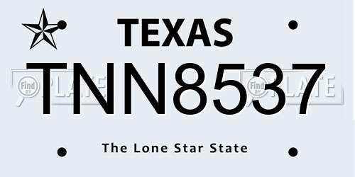 TNN8537 Texas License Plate