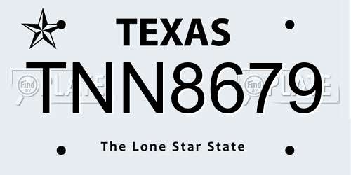 TNN8679 Texas License Plate