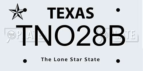 TNO28B Texas License Plate