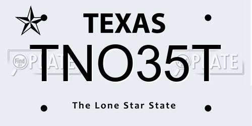 TNO35T Texas License Plate