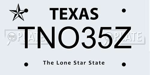 TNO35Z Texas License Plate