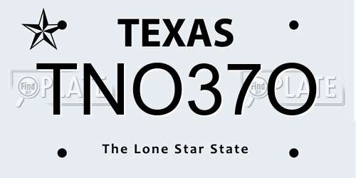 TNO37O Texas License Plate