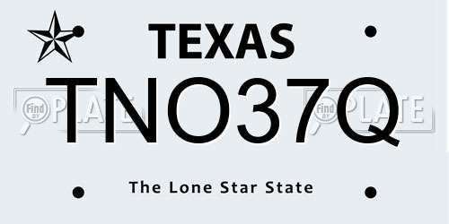 TNO37Q Texas License Plate