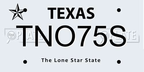 TNO75S Texas License Plate