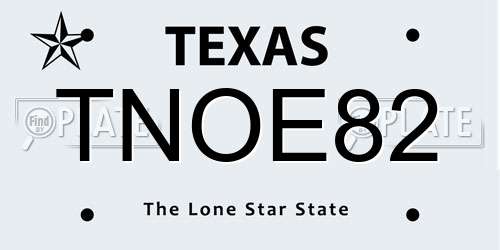 TNOE82 Texas License Plate
