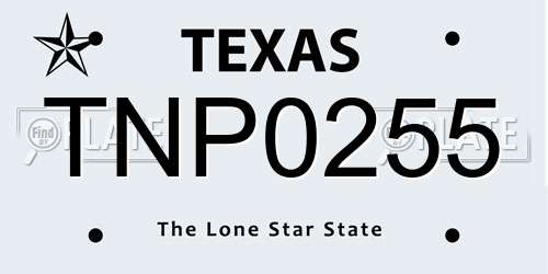 TNP0255 Texas License Plate