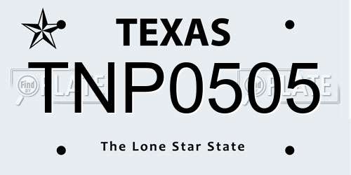 TNP0505 Texas License Plate