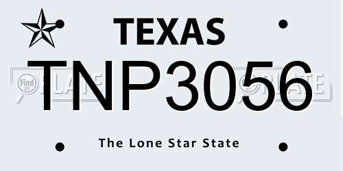 TNP3056 Texas License Plate