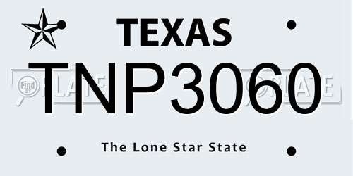 TNP3060 Texas License Plate
