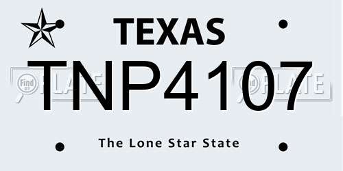 TNP4107 Texas License Plate