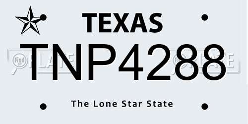 TNP4288 Texas License Plate