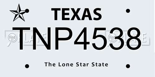 TNP4538 Texas License Plate