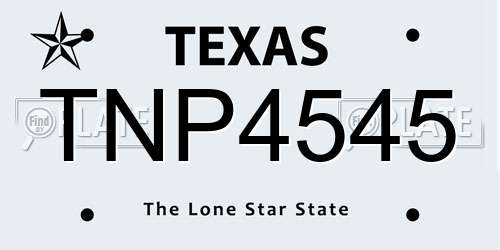 TNP4545 Texas License Plate