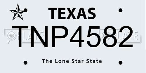 TNP4582 Texas License Plate