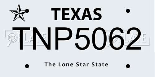 TNP5062 Texas License Plate