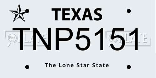 TNP5151 Texas License Plate