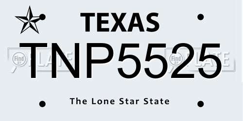 TNP5525 Texas License Plate