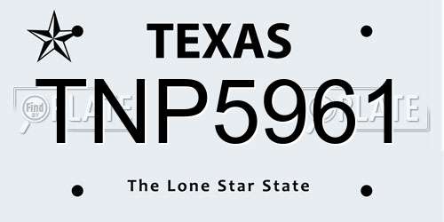 TNP5961 Texas License Plate