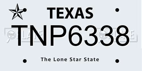 TNP6338 Texas License Plate