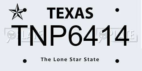 TNP6414 Texas License Plate
