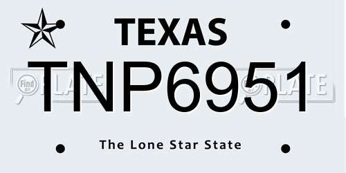TNP6951 Texas License Plate
