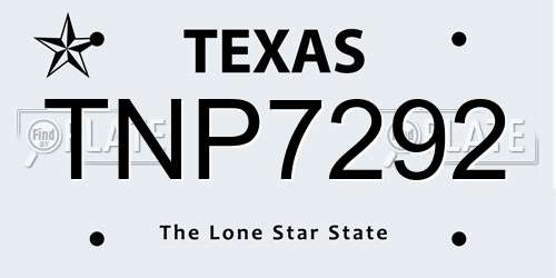 TNP7292 Texas License Plate