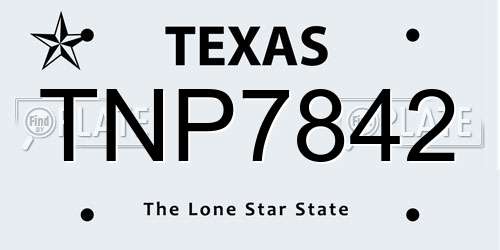 TNP7842 Texas License Plate