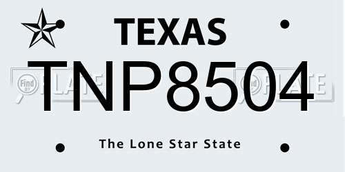 TNP8504 Texas License Plate