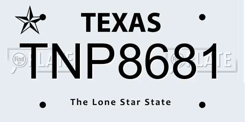 TNP8681 Texas License Plate