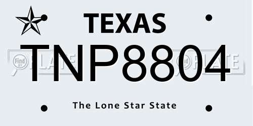 TNP8804 Texas License Plate