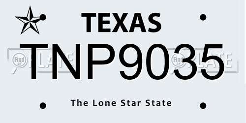 TNP9035 Texas License Plate